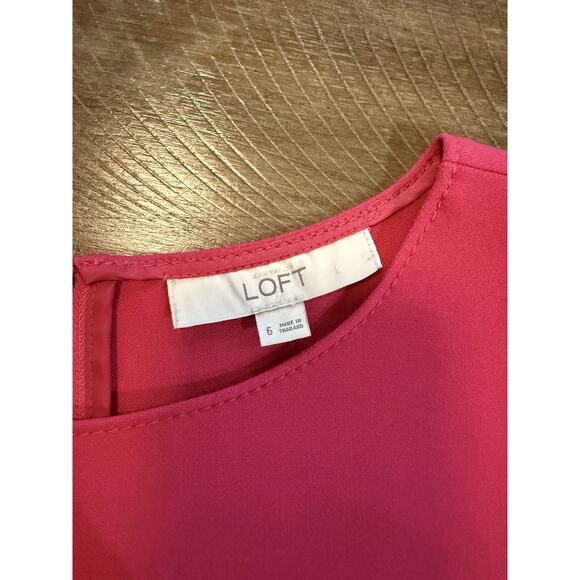 Ann Taylor LOFT Hot Pink Classic Modern Sleeveless Sheath Dress Women’s Size 6 - Picture 5 of 13